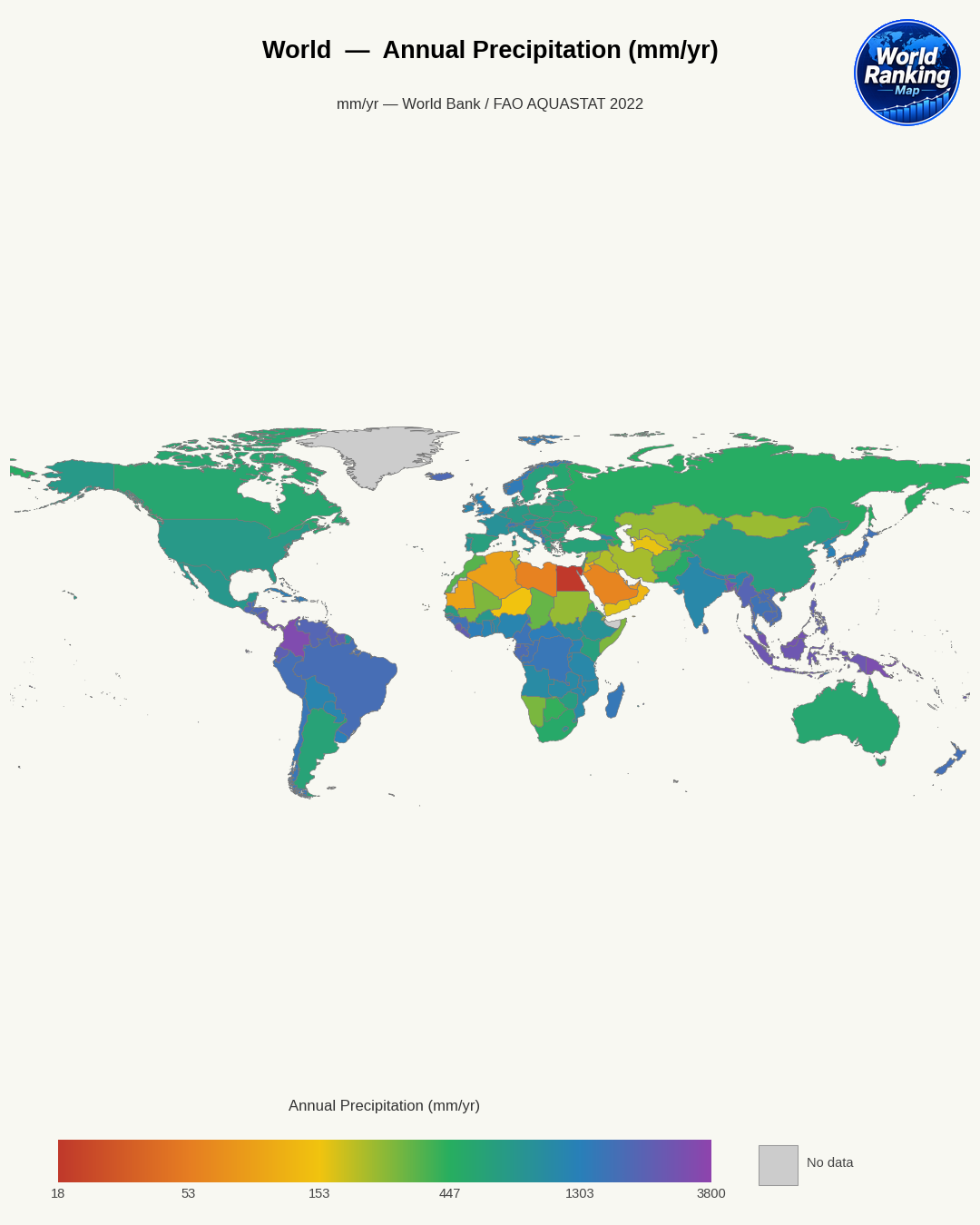 Precipitación anual world map