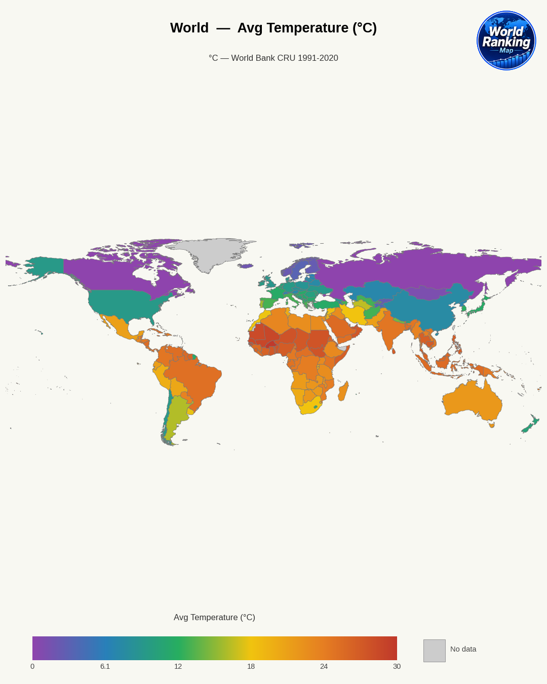 Temperatura media world map