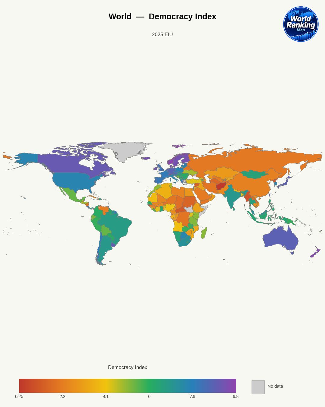 Índice de democracia world map
