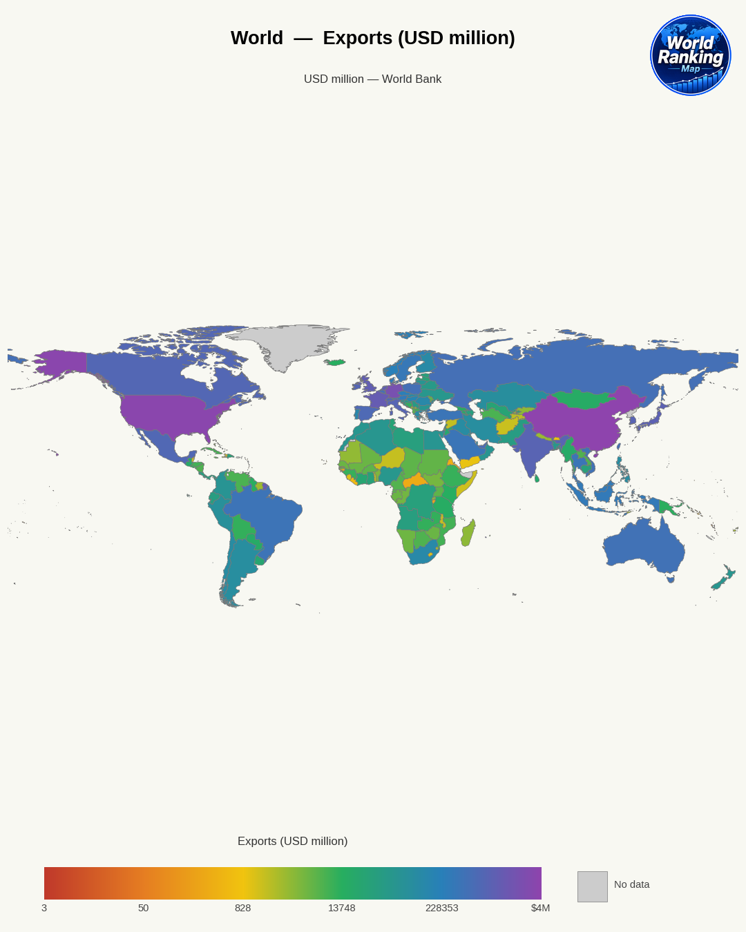 Exportaciones world map