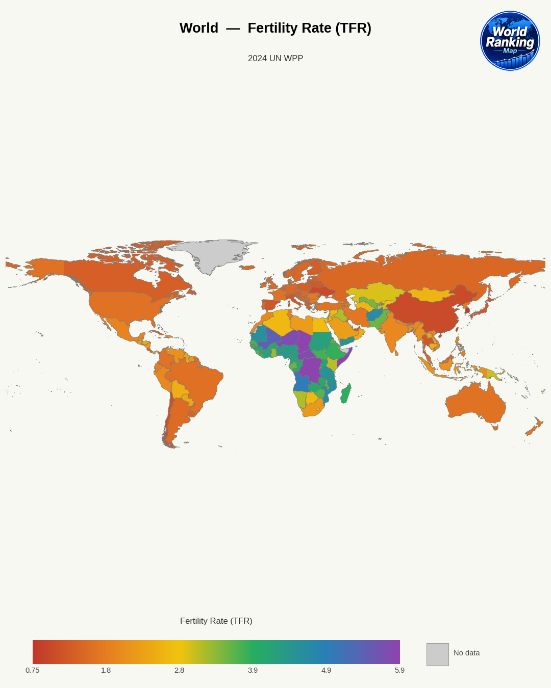 Tasa de fertilidad world map