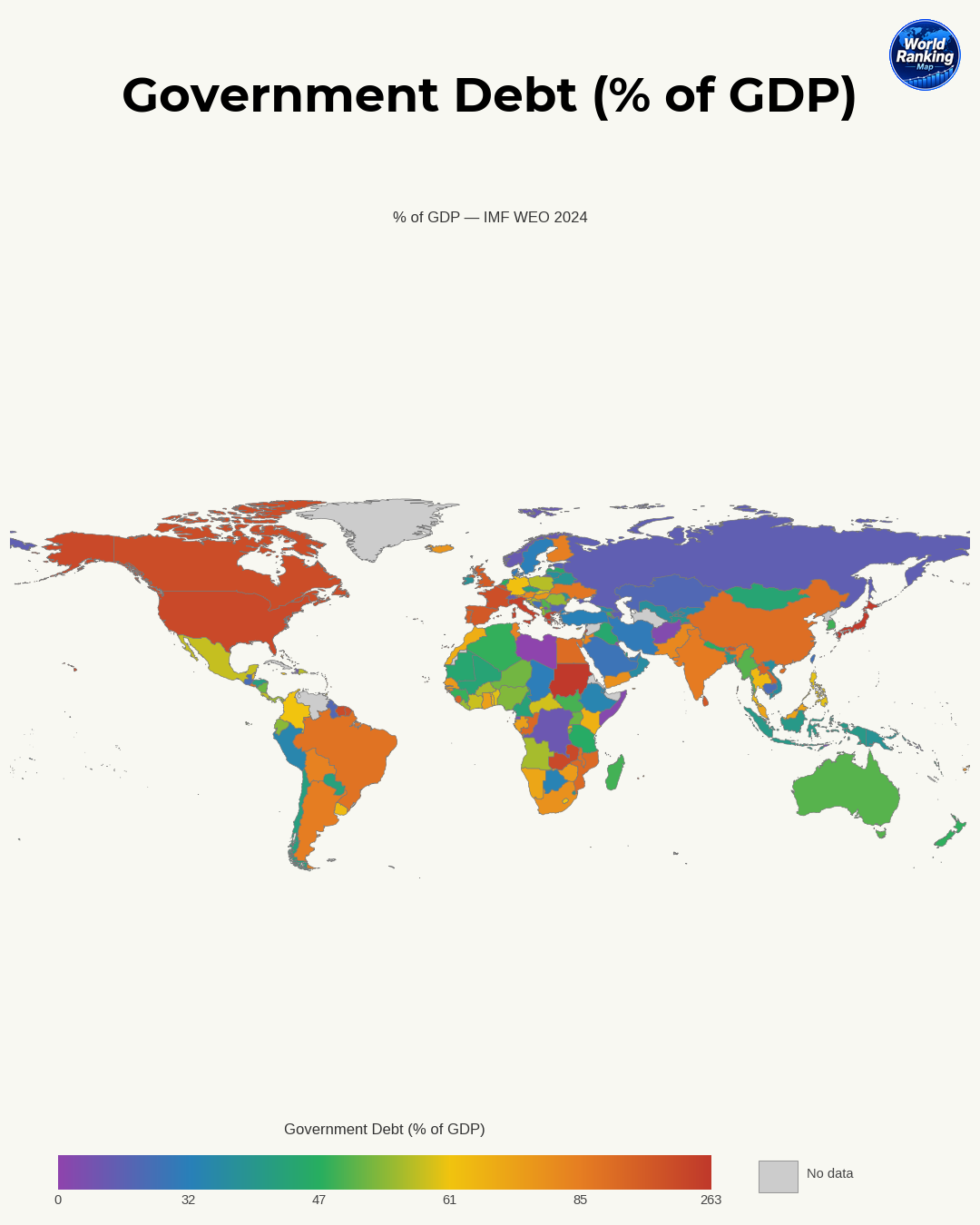 Deuda pública world map
