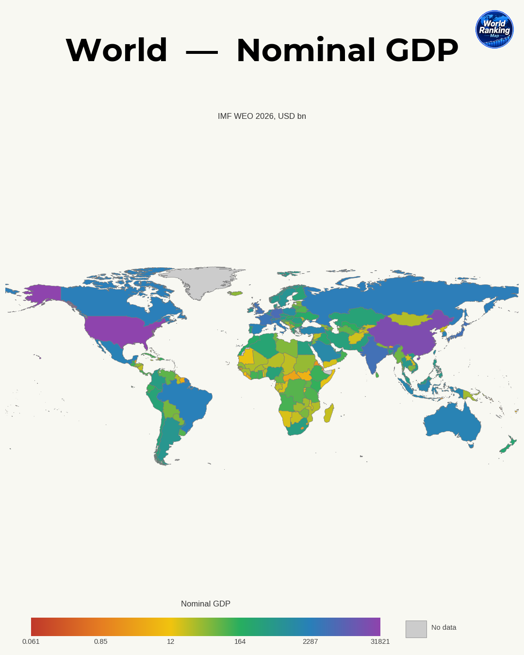 PIB nominal world map