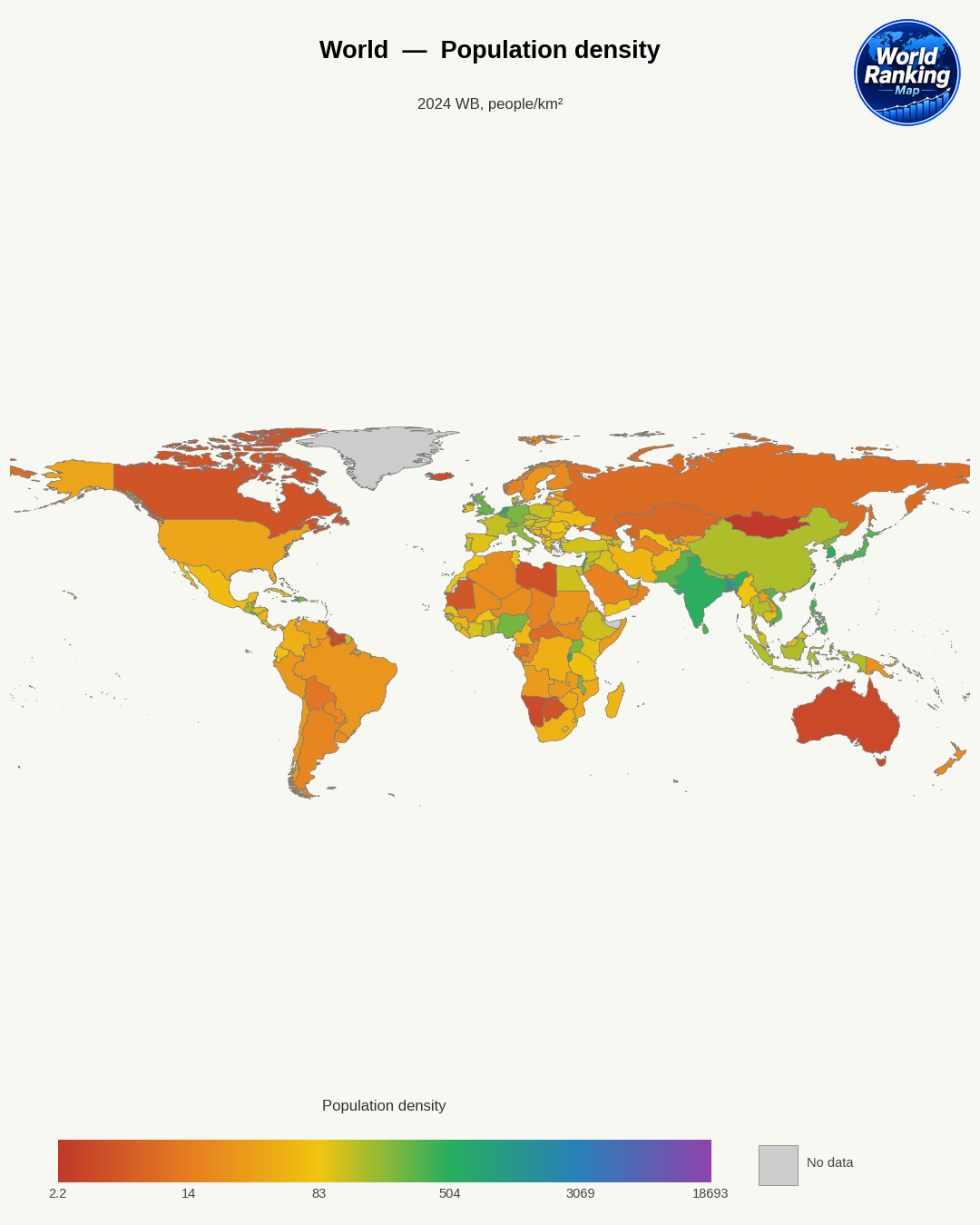 Densidad de población world map